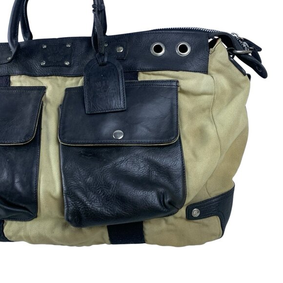 Will Leather Goods Canvas Leather Travel Duffle Bag Carry On Weekender - Picture 4 of 16
